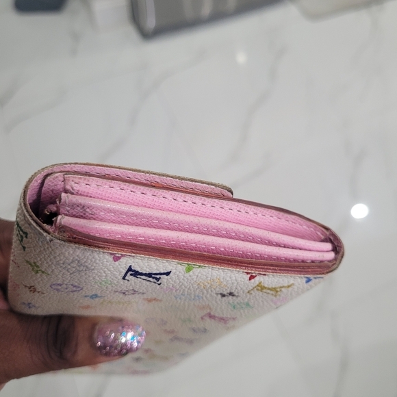 🌈🔹️LOUIS VUITTON🔹️ Murakami  white multi long  Sarah wallet ( preowned) - Picture 8 of 14